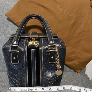 Gucci Treasure Purse Satchel in Navy Blue